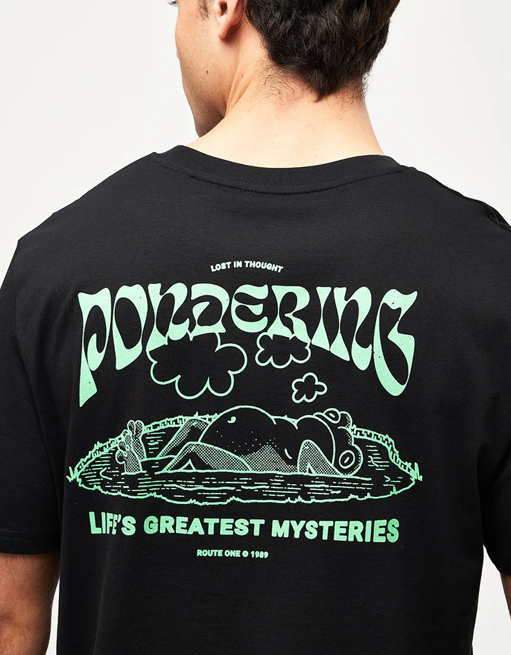 Route One Pondering Organic T-Shirt - Black - Image 3