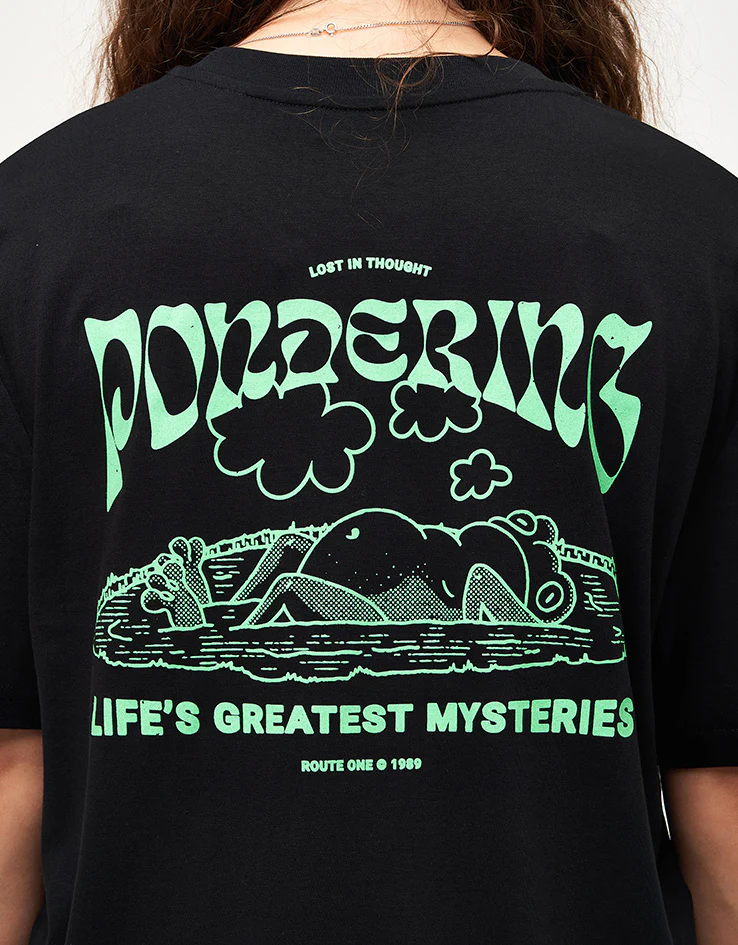 Route One Pondering Organic T-Shirt - Black - Image 6