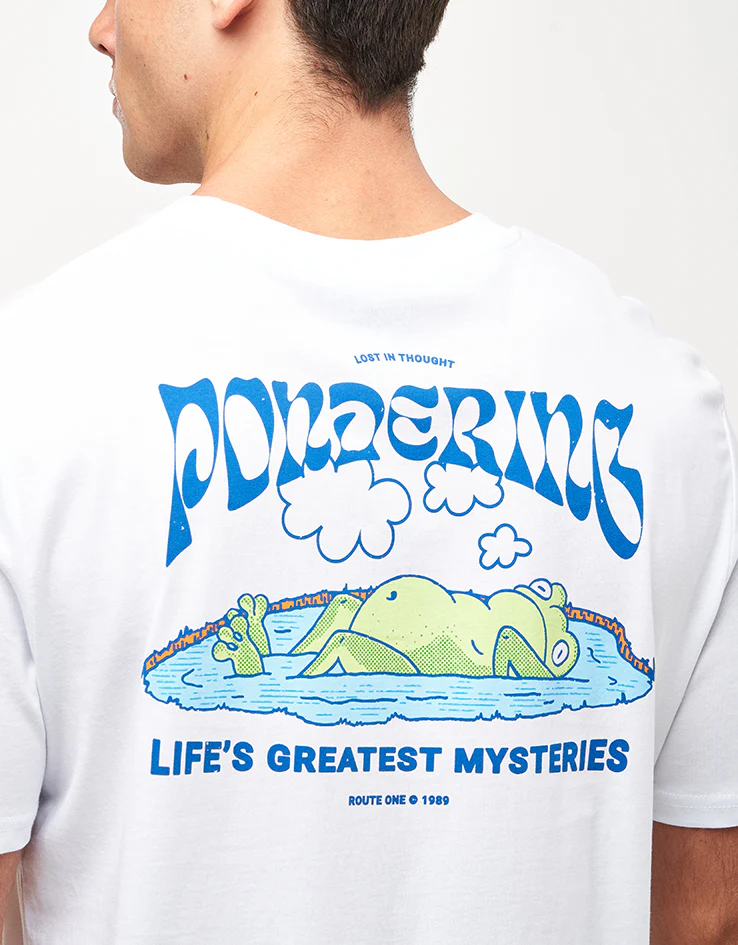 Route One Pondering Organic T-Shirt - White - Image 3