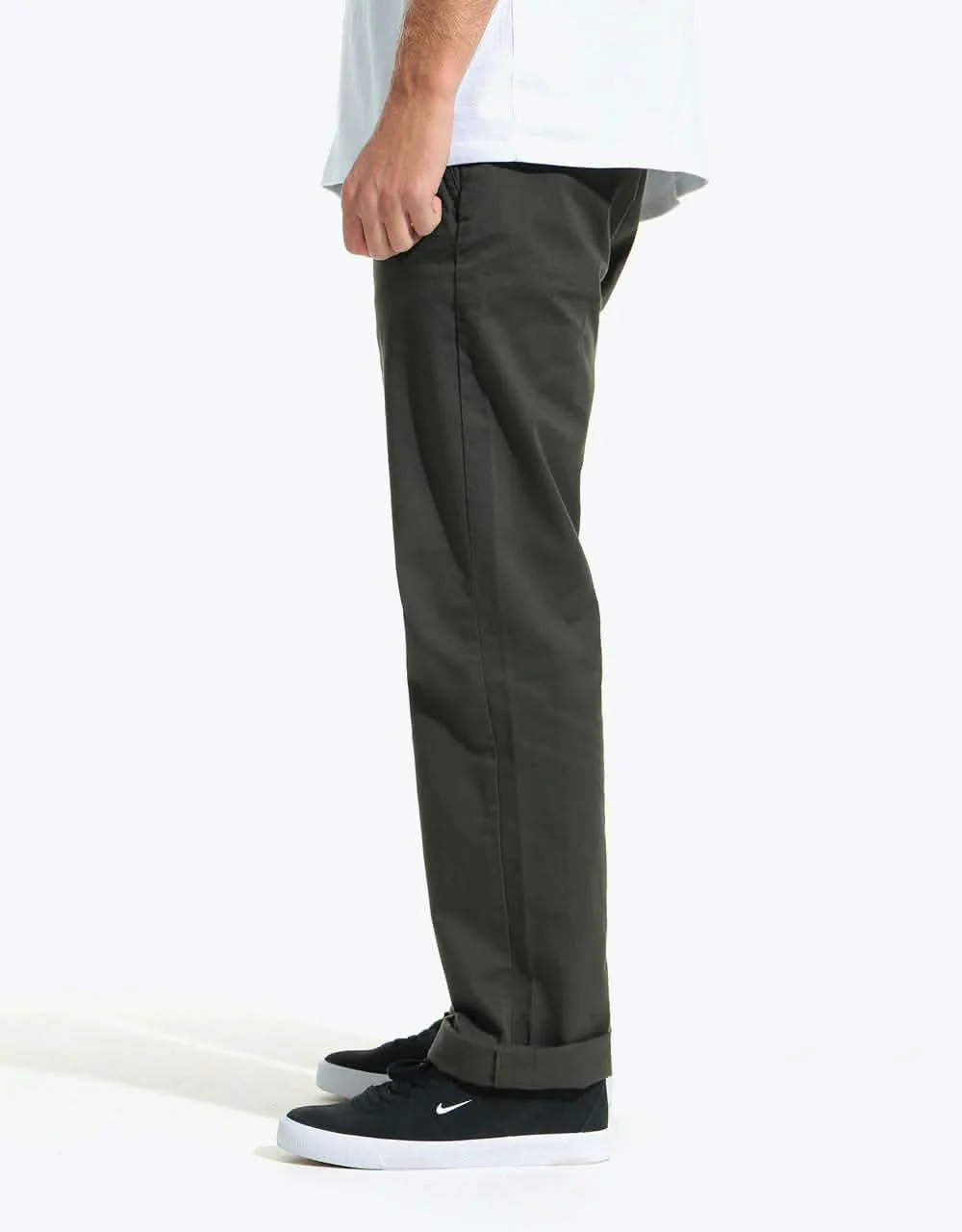 Route One Premium Relaxed Fit Chinos - Army - Image 4