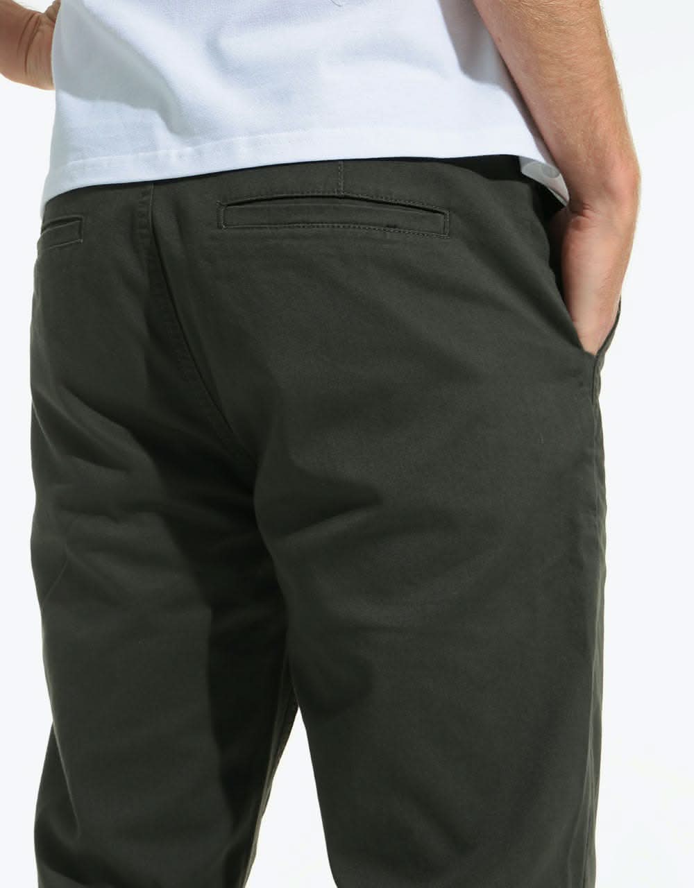 Route One Premium Relaxed Fit Chinos - Army - Image 6