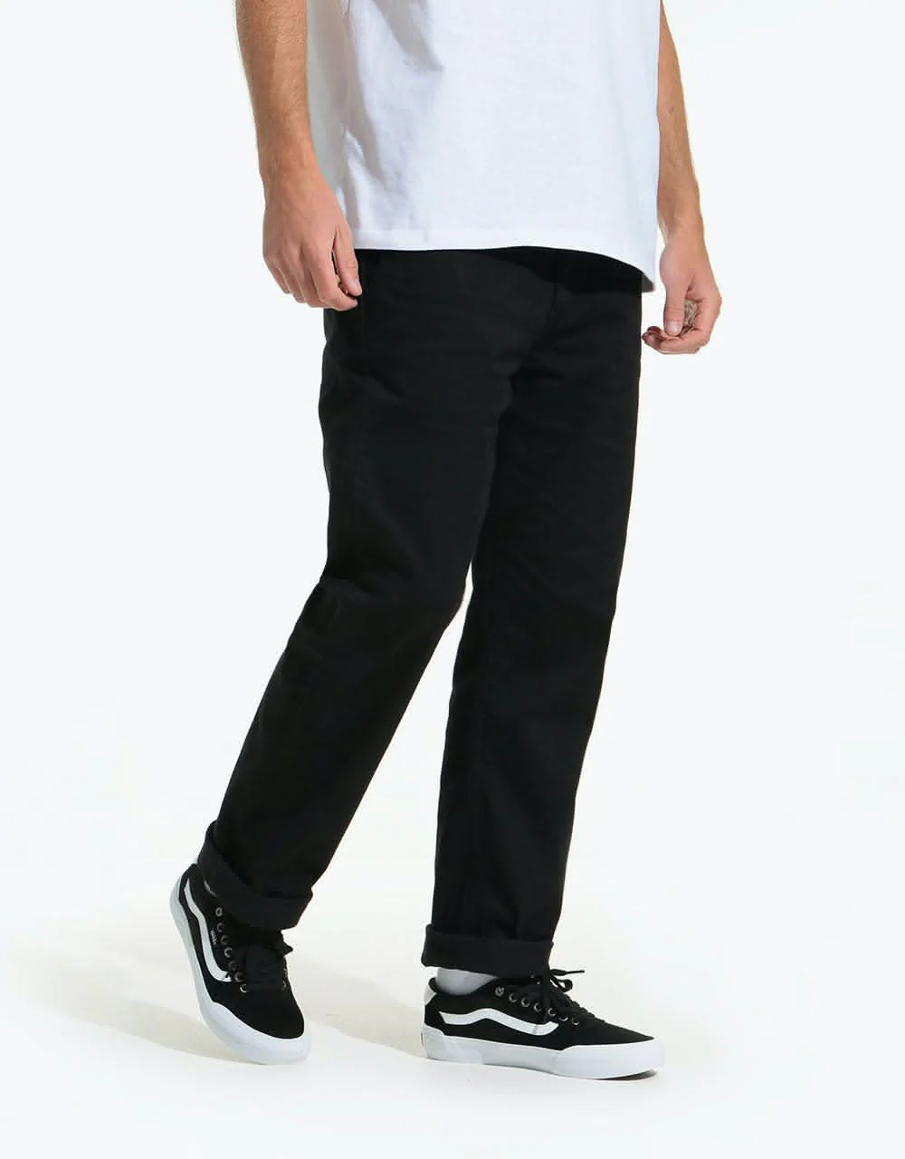Route One Premium Relaxed Fit Chinos - Black - Image 6