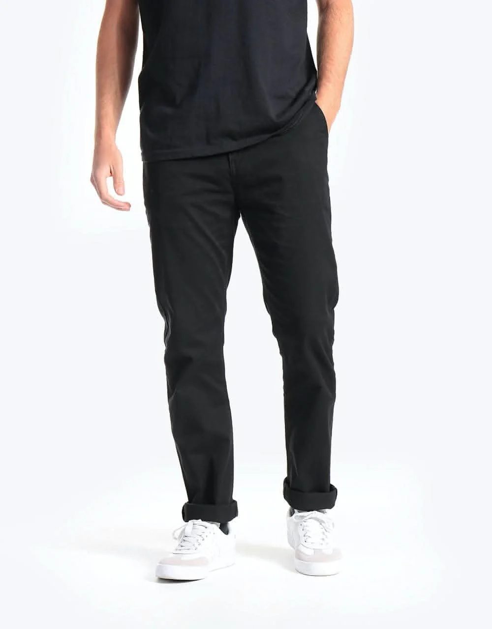 Route One Premium Slim Fit Chinos - Black - Image 6