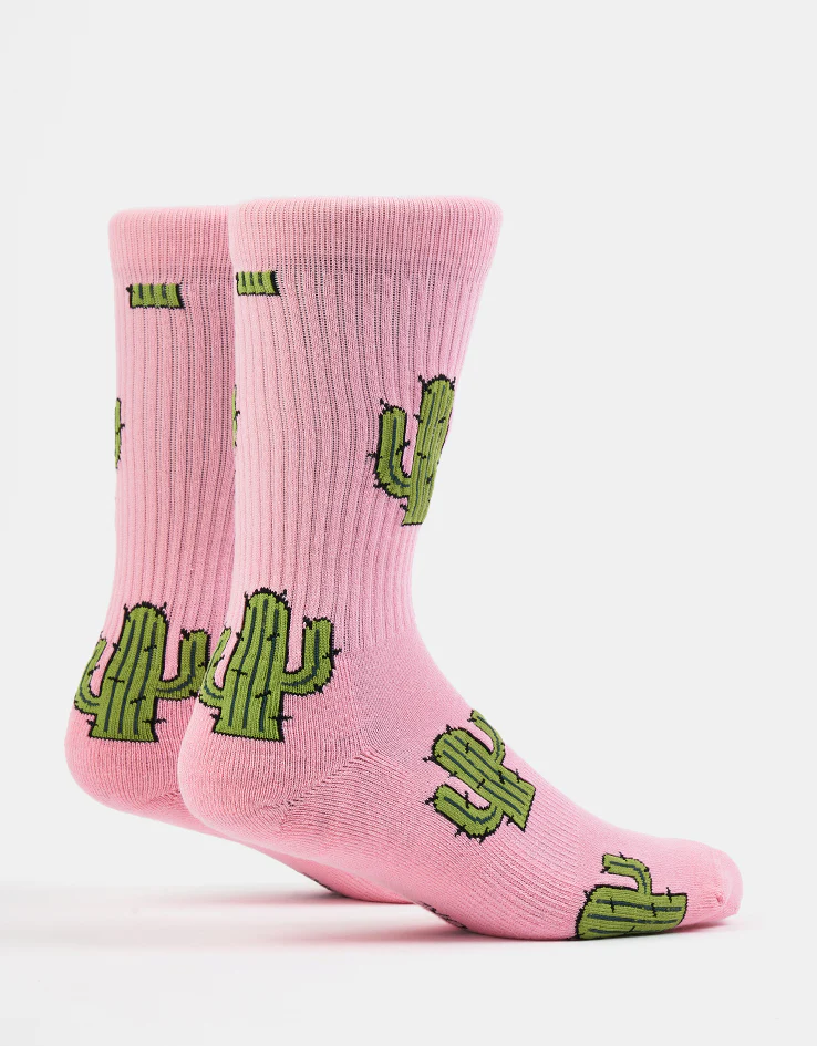 Route One Prickly Bush Crew Socks - Pink - Image 2