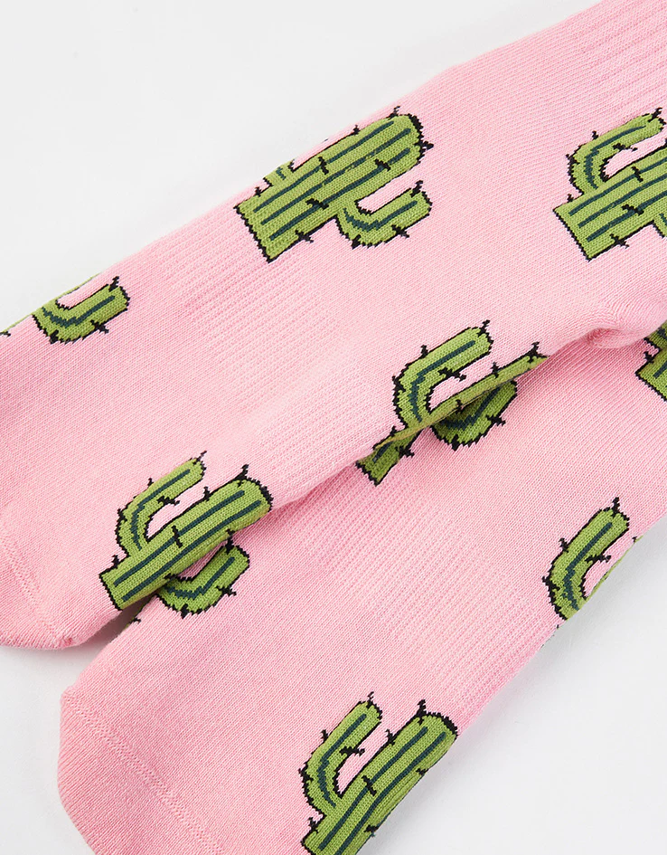 Route One Prickly Bush Crew Socks - Pink - Image 3