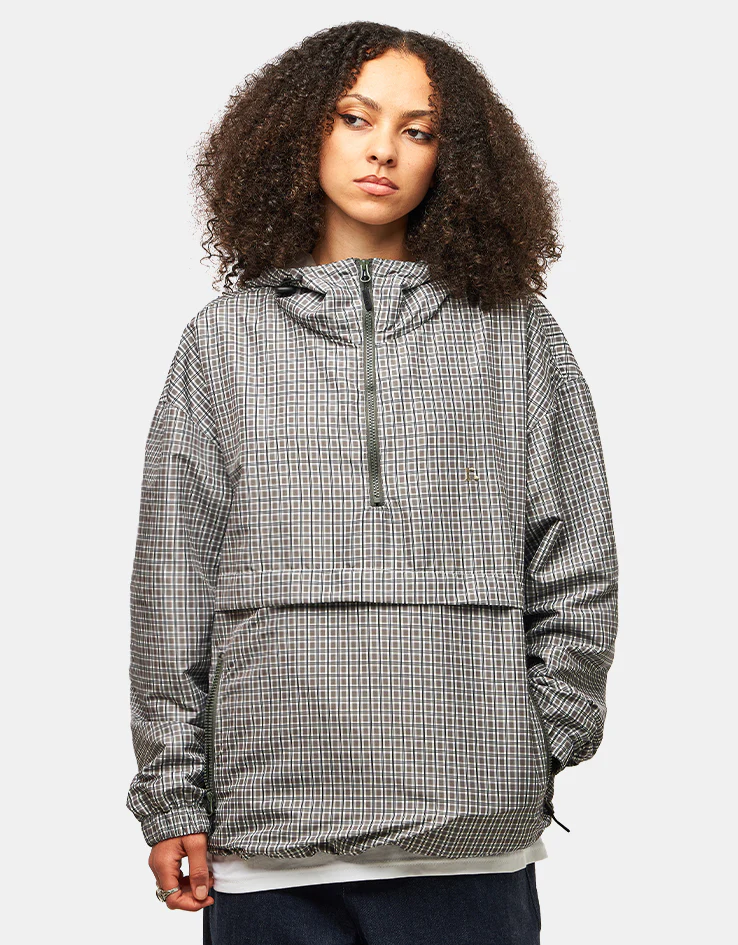 Route One Pullover Anorak - Olive (Checked) - Image 8