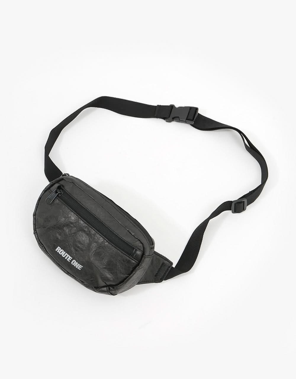 Route One Recycled Cross Body Bag - Tyvek Black - Image 5