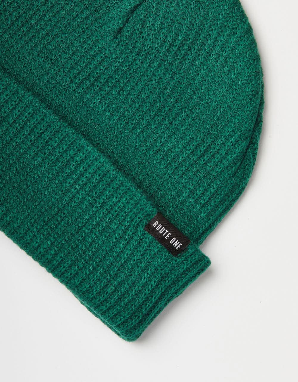 Route One Recycled Fisherman Beanie - Forest Green - Image 2
