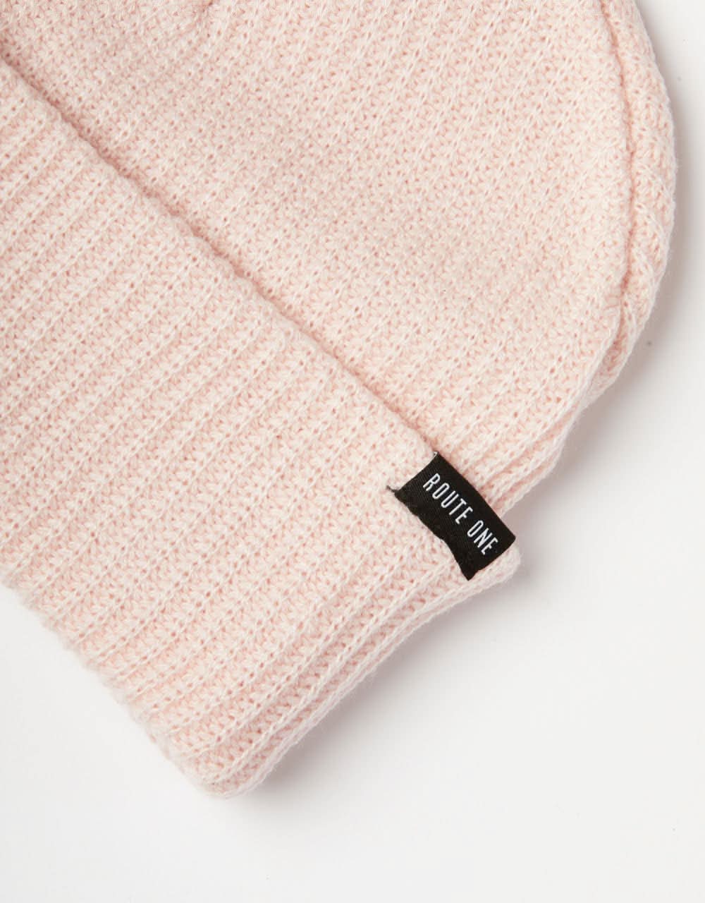 Route One Recycled Fisherman Beanie - Light Pink - Image 2