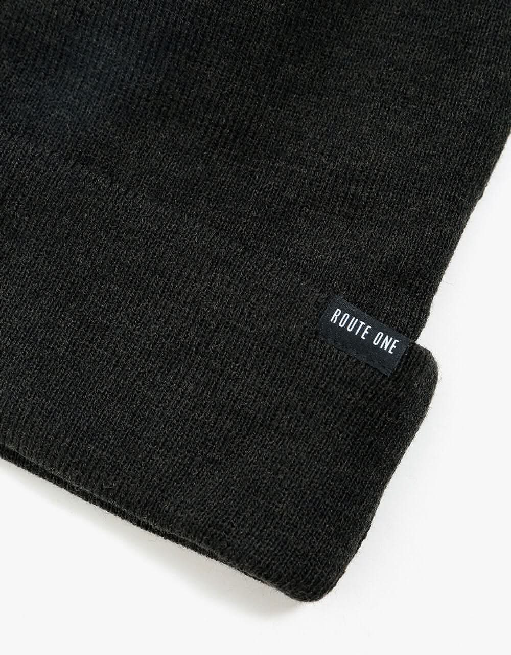 Route One Recycled NY Cuff Beanie - Black - Image 2