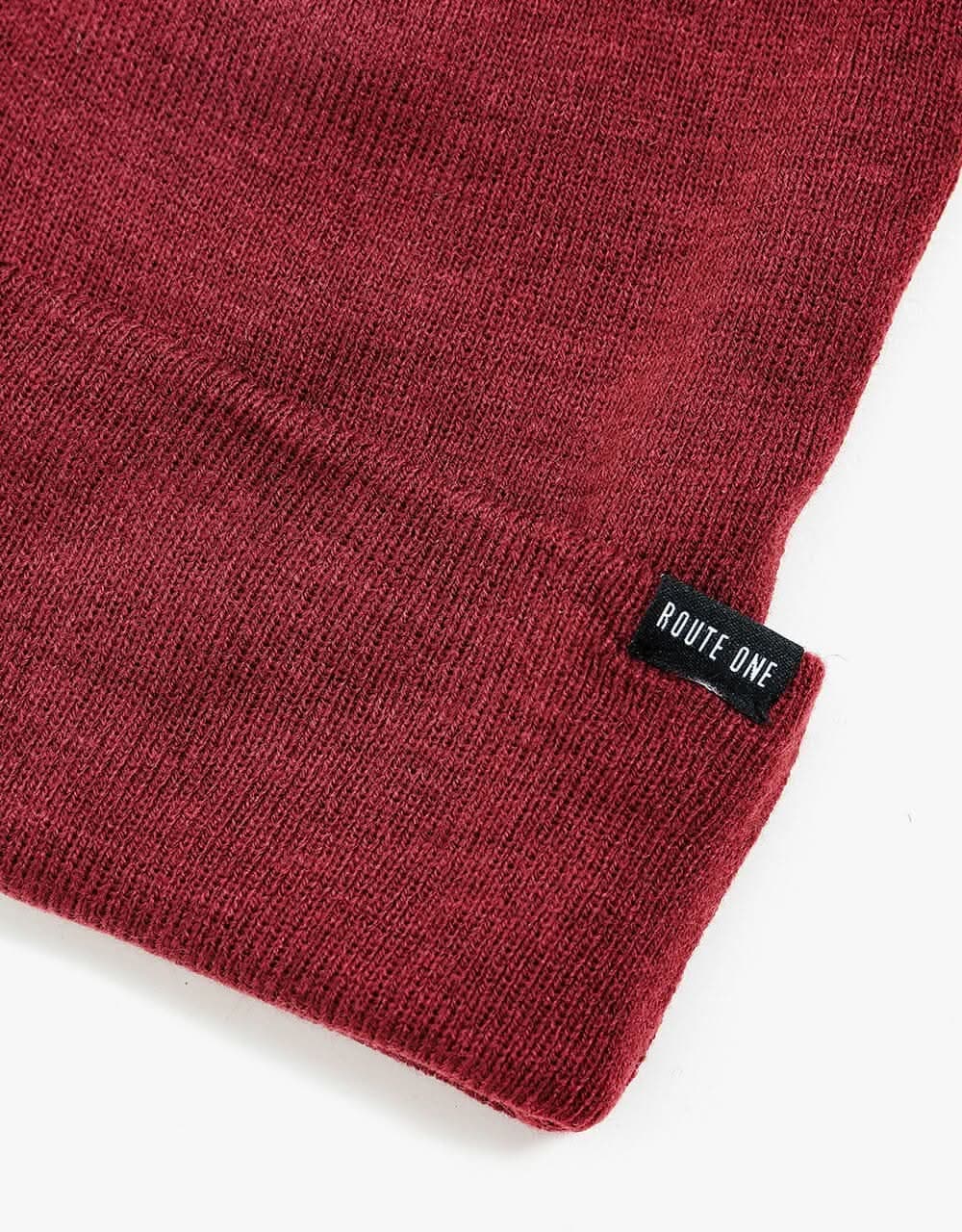 Route One Recycled NY Cuff Beanie - Burgundy - Image 2