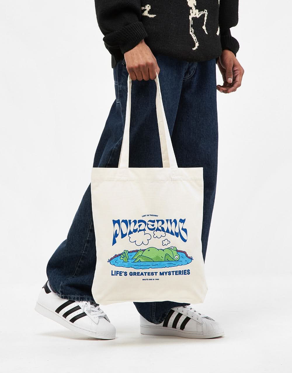 Route One Recycled Pondering Tote Bag - Natural - Image 4