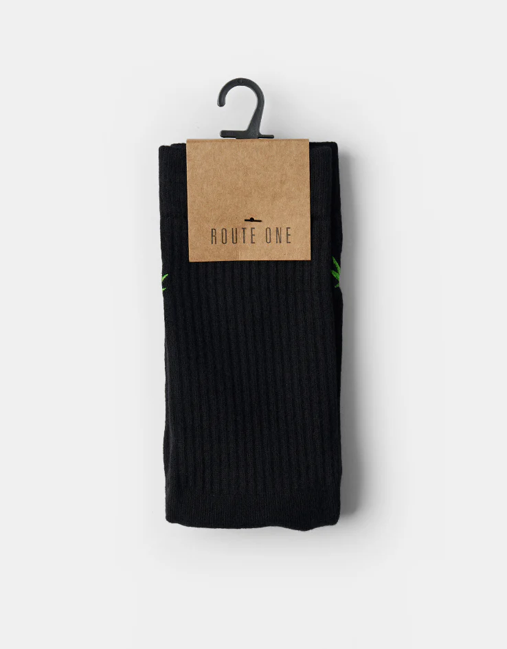 Route One Reefer Crew Socks - Black - Image 2