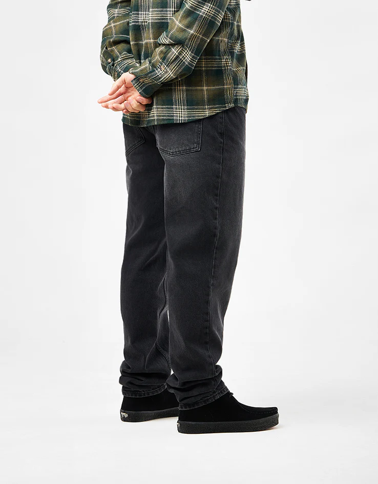 Route One Regular Tapered Denim Jeans - Washed Black - Image 2