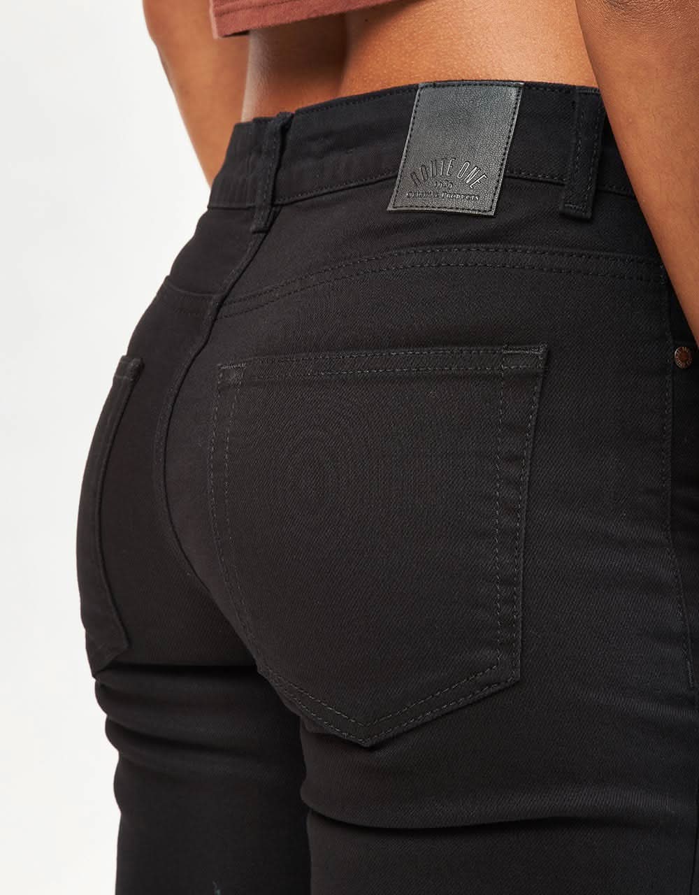 Route One Relaxed Denim Jeans - Flat Black - Image 12