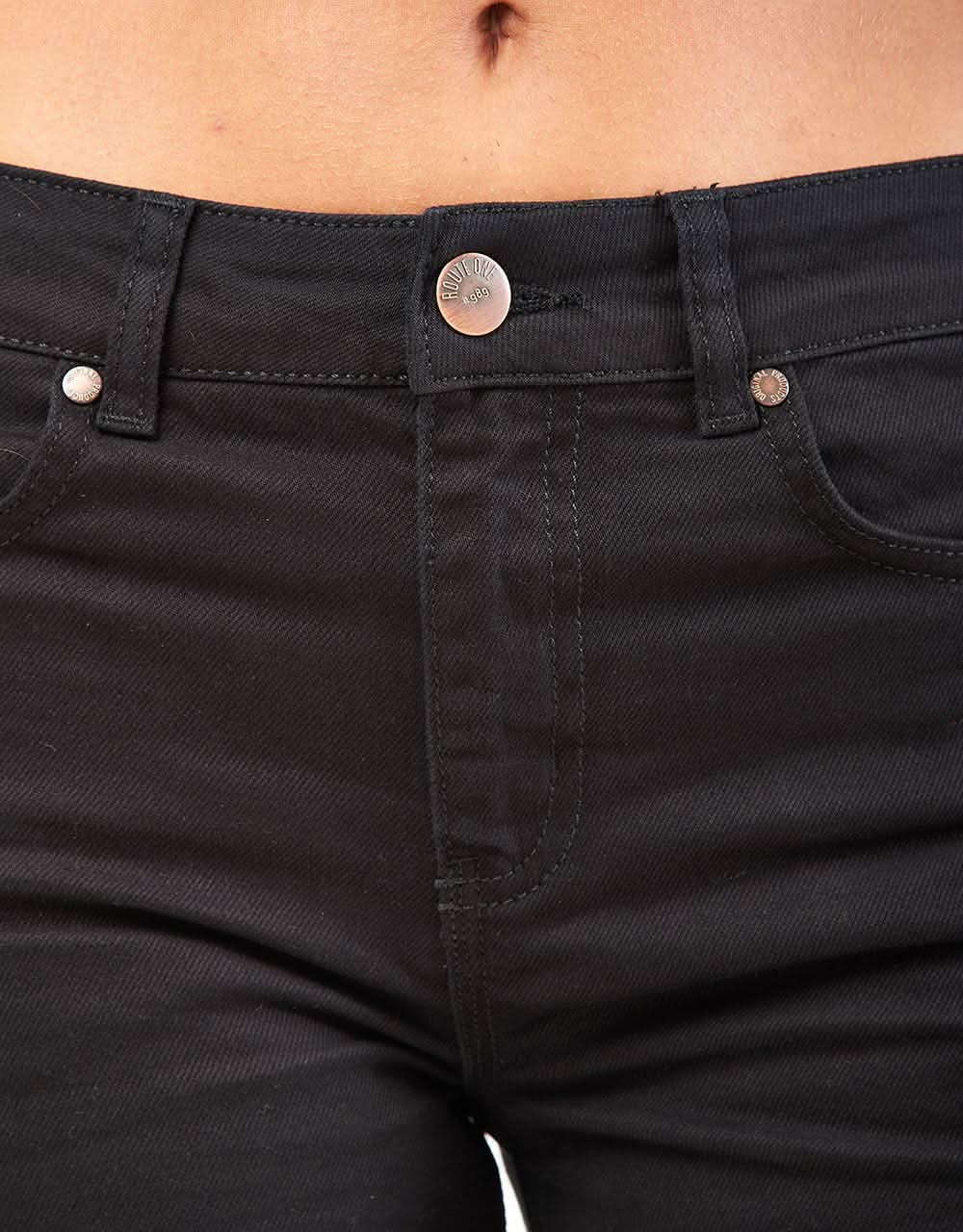Route One Relaxed Denim Jeans - Flat Black - Image 13