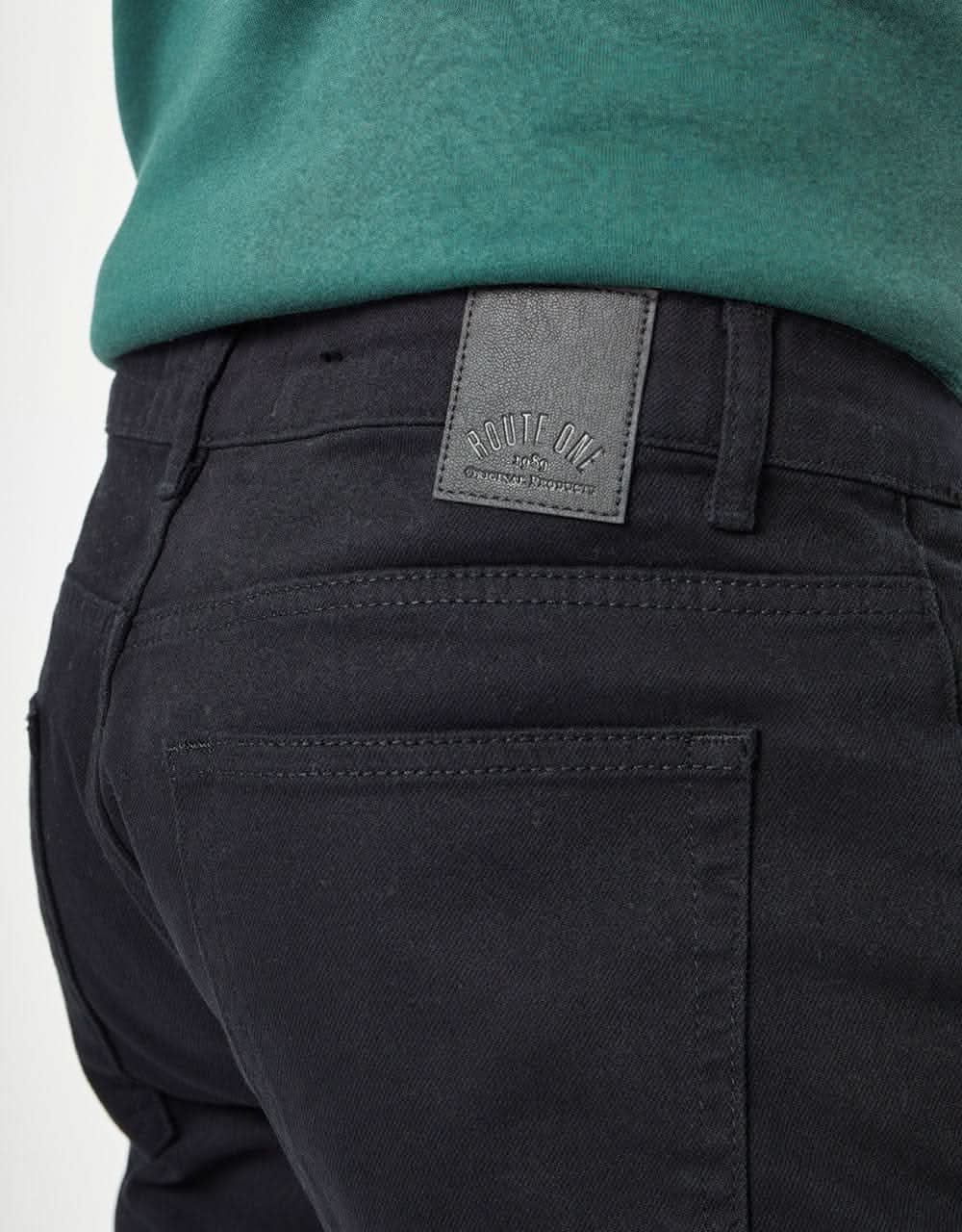 Route One Relaxed Denim Jeans - Flat Black - Image 2