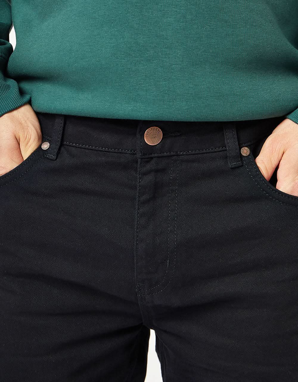 Route One Relaxed Denim Jeans - Flat Black - Image 6