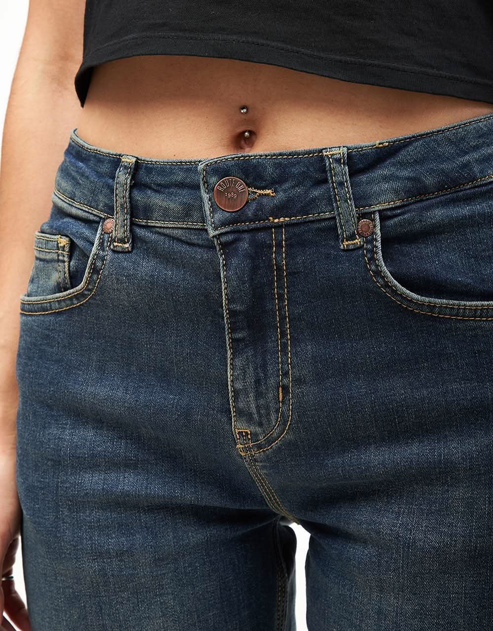 Route One Relaxed Denim Jeans - Mid Wash - Image 11