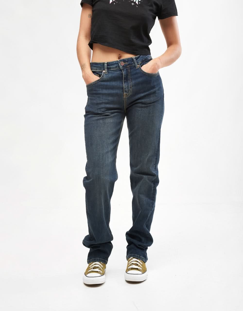 Route One Relaxed Denim Jeans - Mid Wash - Image 7