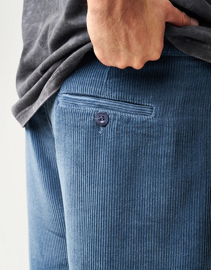 Route One Relaxed Fit Big Wale Cords - Air Force Blue - Image 5