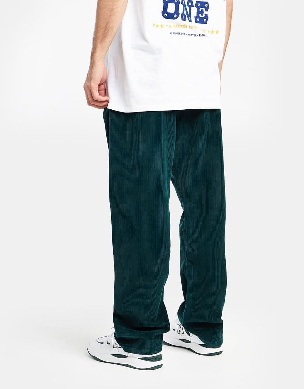Route One Relaxed Fit Big Wale Cords - Forest Green - Image 4