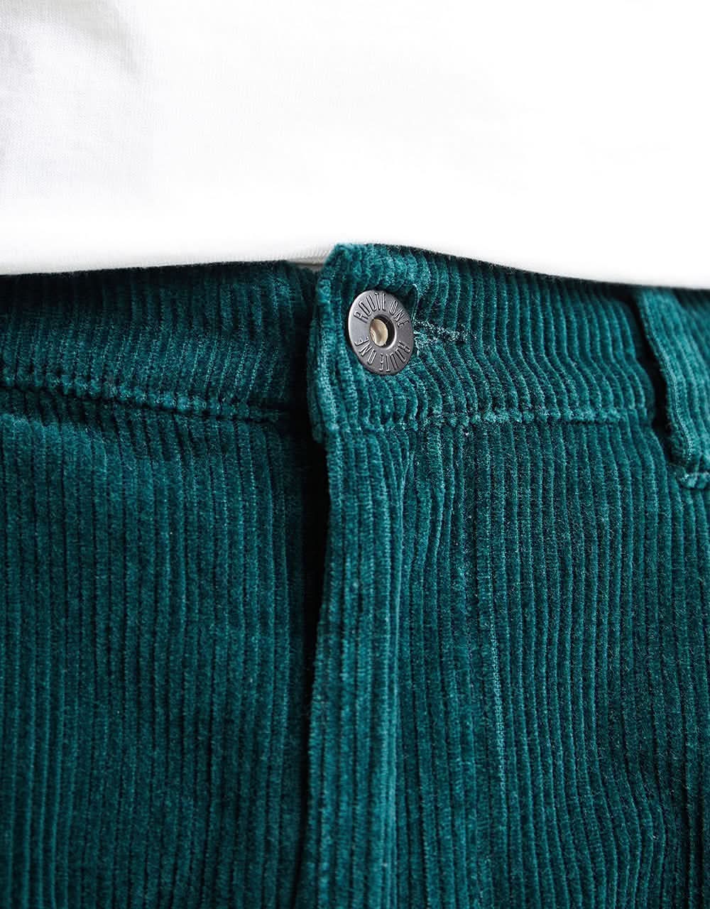 Route One Relaxed Fit Big Wale Cords - Forest Green - Image 6