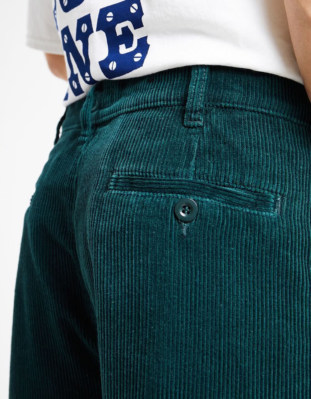 Route One Relaxed Fit Big Wale Cords - Forest Green - Image 8
