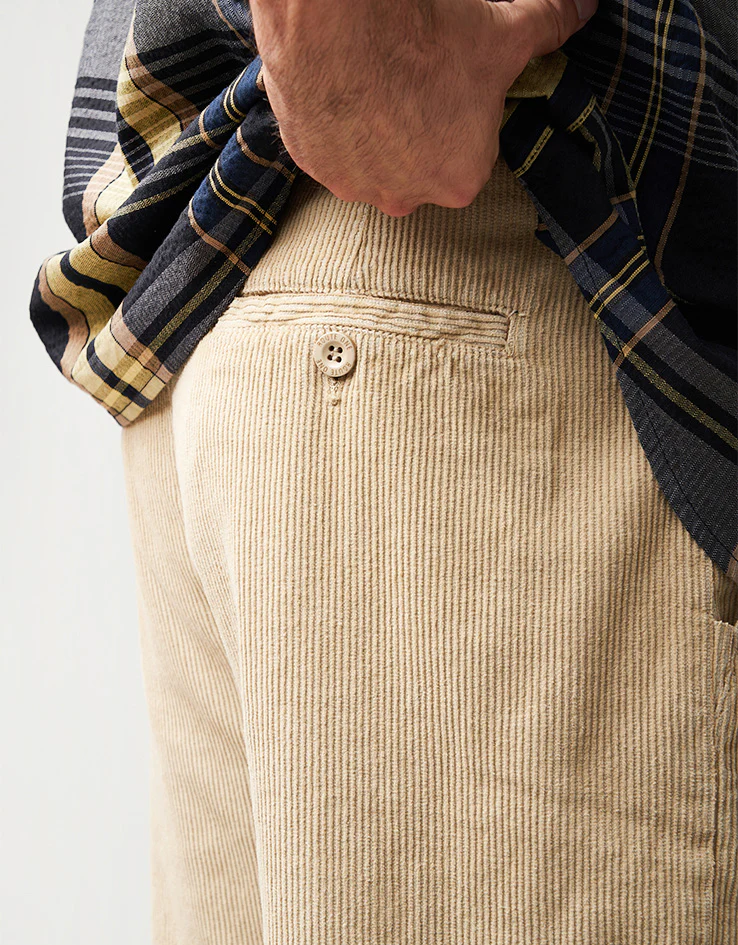 Route One Relaxed Fit Big Wale Cords - Stone - Image 6