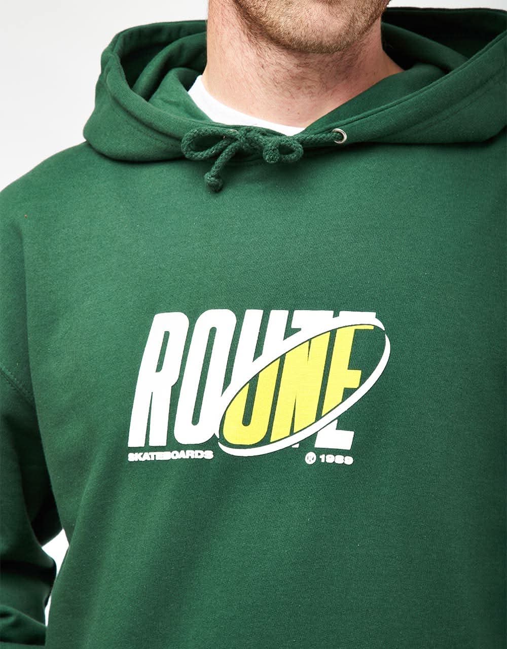 Route One Reveal Midweight Pullover Hoodie - Bottle Green - Image 3