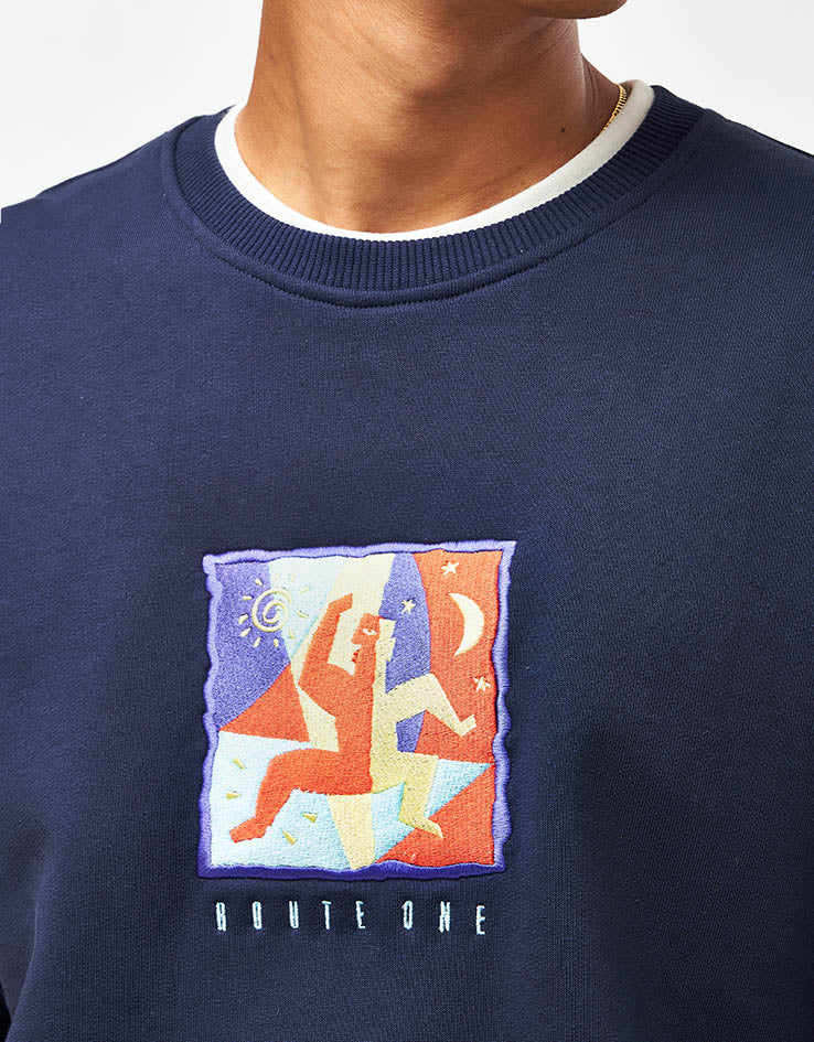 Route One Ritual Heavyweight Sweatshirt - Navy - Image 4