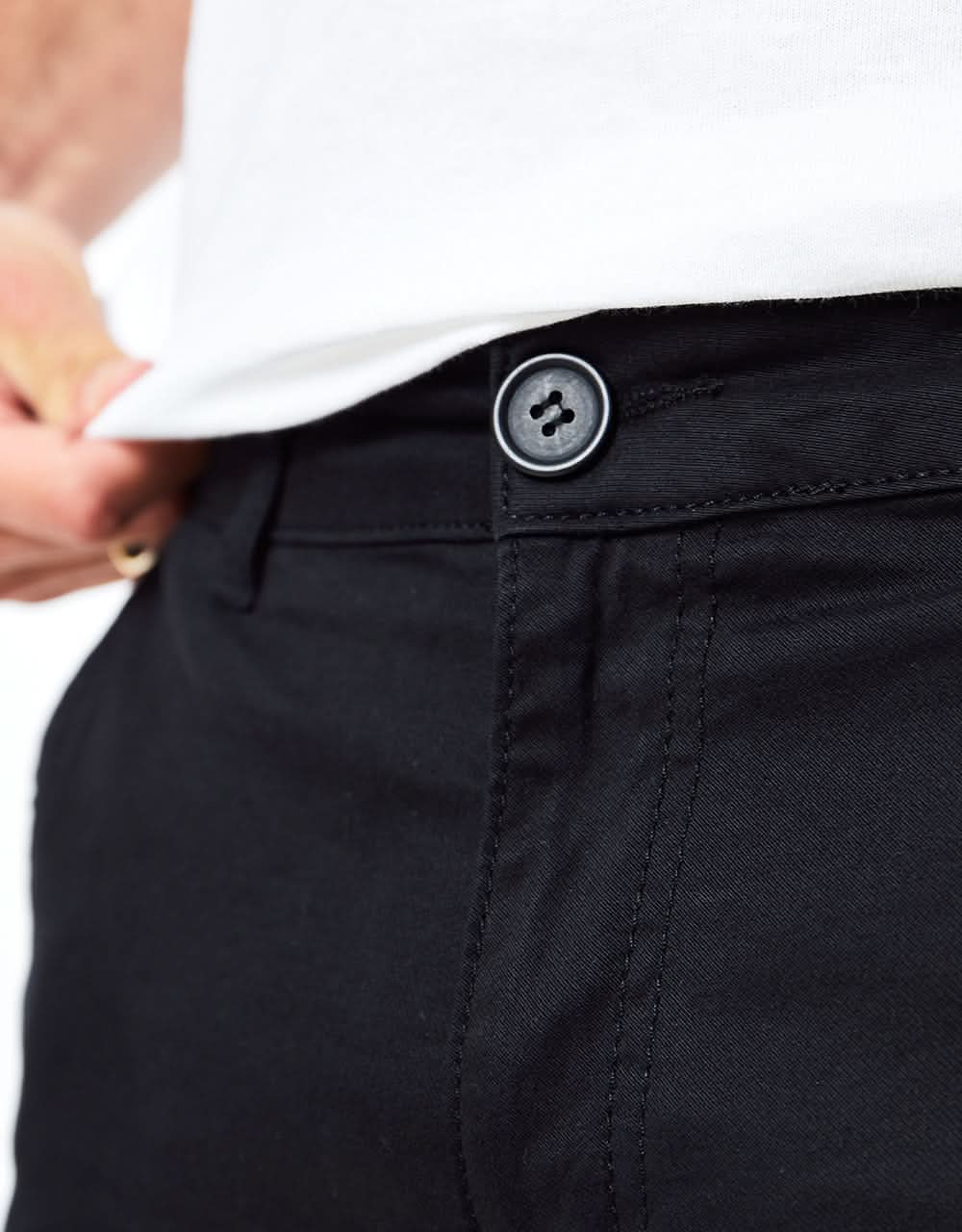 Route One Roll Up Chino Shorts - Black - Image 5