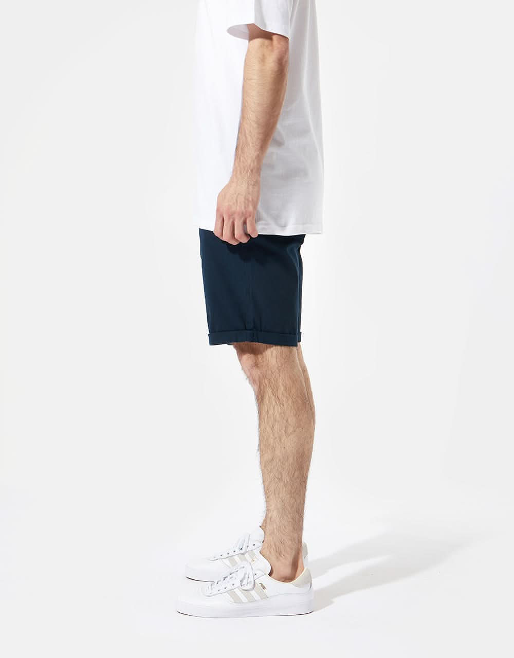 Route One Roll Up Chino Shorts - Navy - Image 3