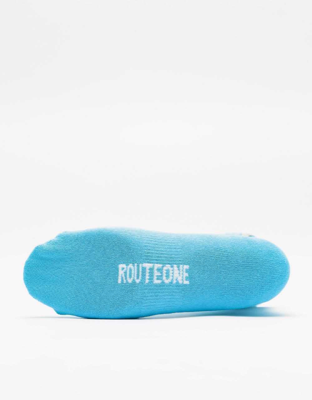 Route One Roll Up Crew Socks - Blue - Image 5
