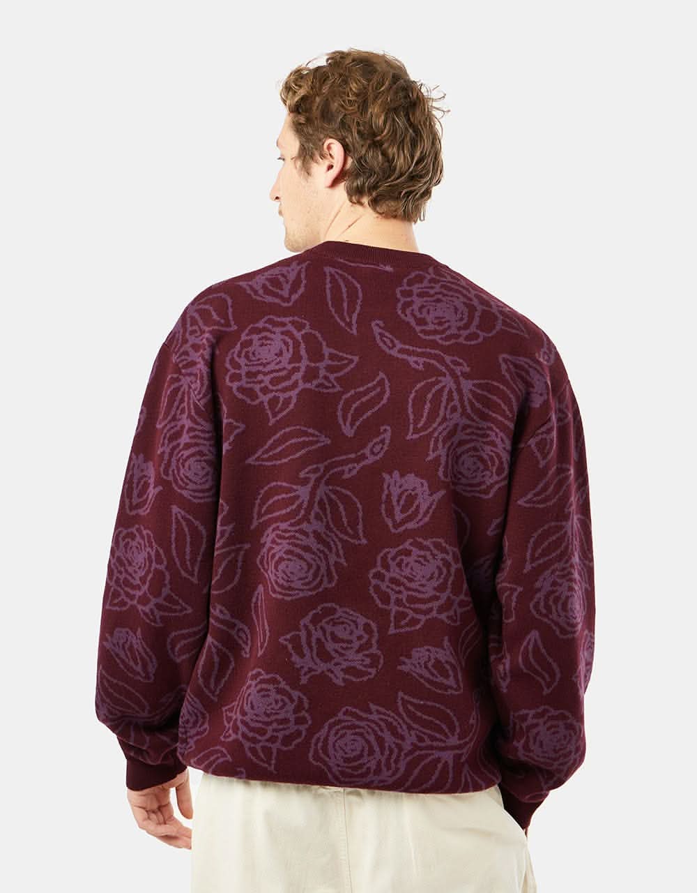 Route One Roses Knitted Sweater - Port/Dove - Image 4