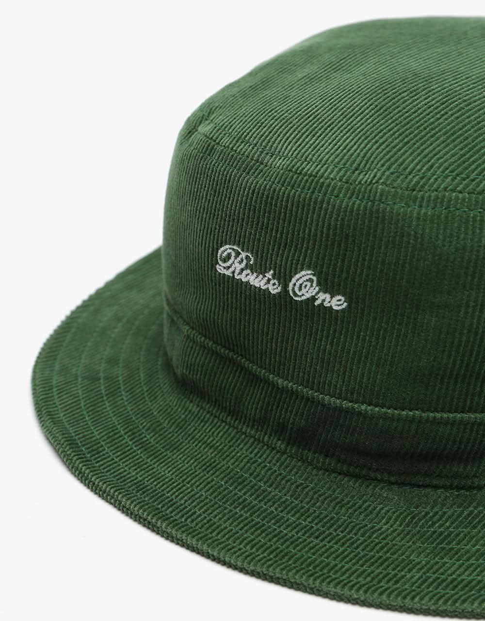 Route One Script Cord Bucket Hat - Forest Green - Image 4