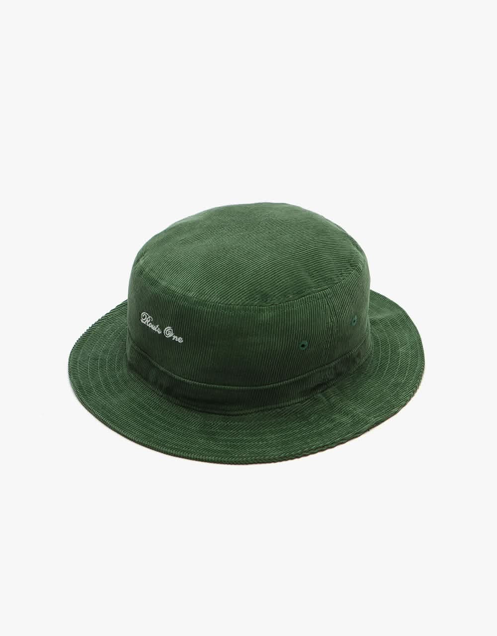 Route One Script Cord Bucket Hat - Forest Green - Image 5