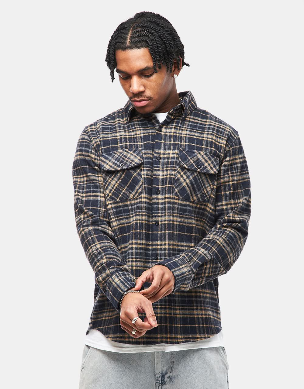 Route One Shiel Flannel Shirt - Navy/Natural - Image 2