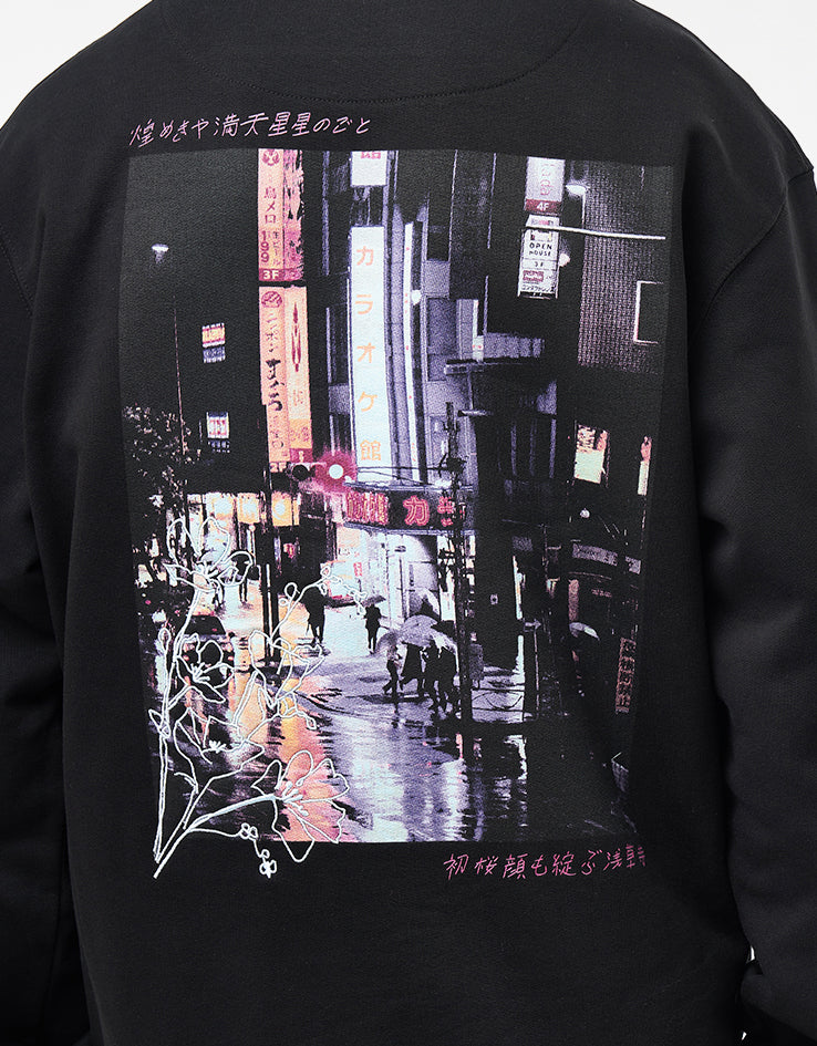 Route One Shinjuku Nights Heavyweight Hoodie - Black - Image 3