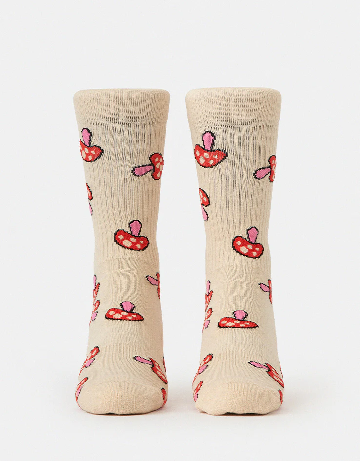 Route One Shrooms Crew Socks - Ivory - Image 3