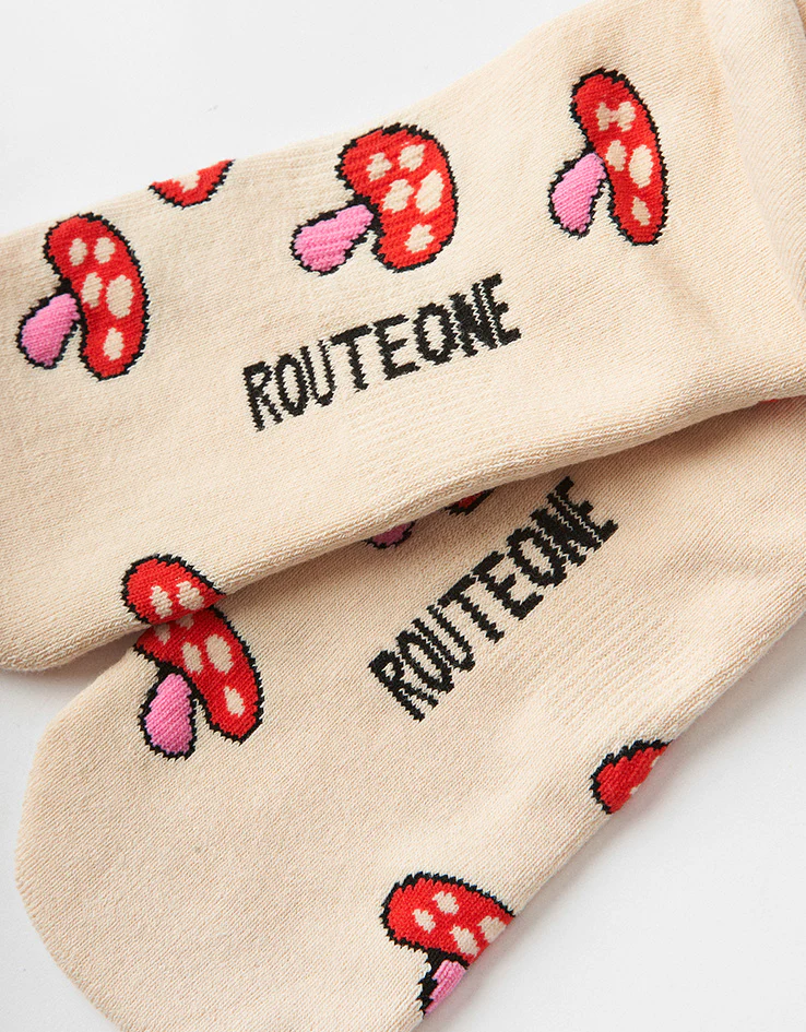 Route One Shrooms Crew Socks - Ivory - Image 5