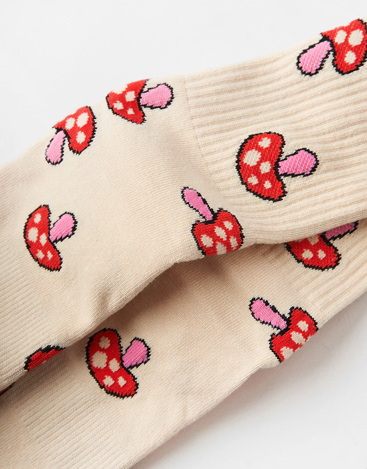 Route One Shrooms Crew Socks - Ivory - Image 6
