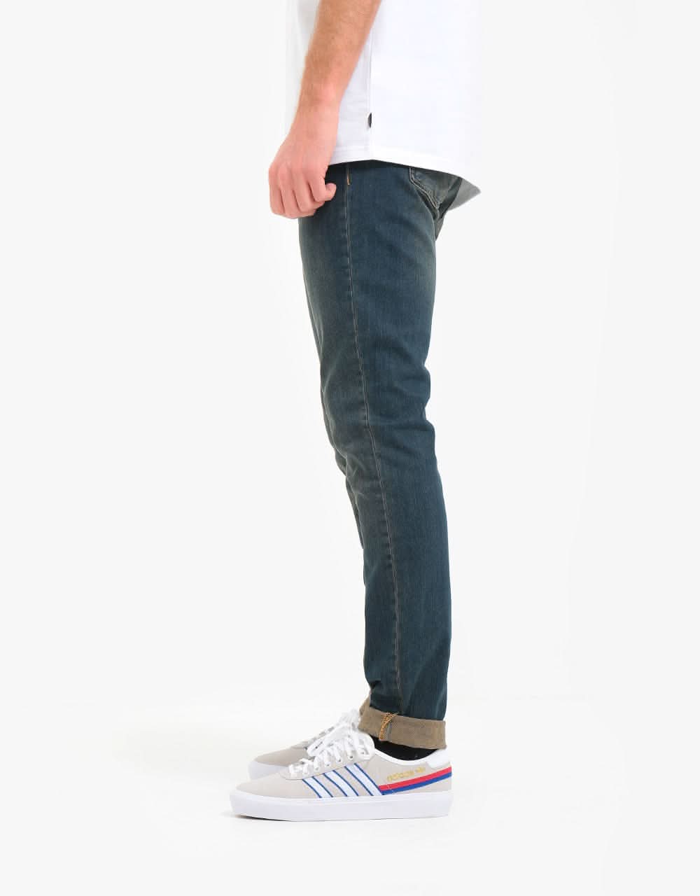 Route One Skinny Denim Jeans - Mid Wash - Image 5