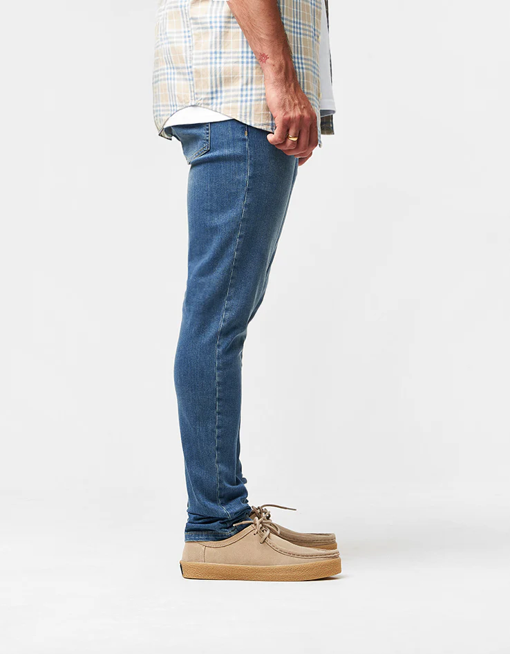 Route One Skinny Denim Jeans - Washed Blue - Image 3