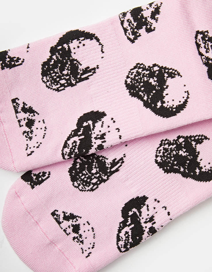Route One Skulls Crew Socks - Pink - Image 2