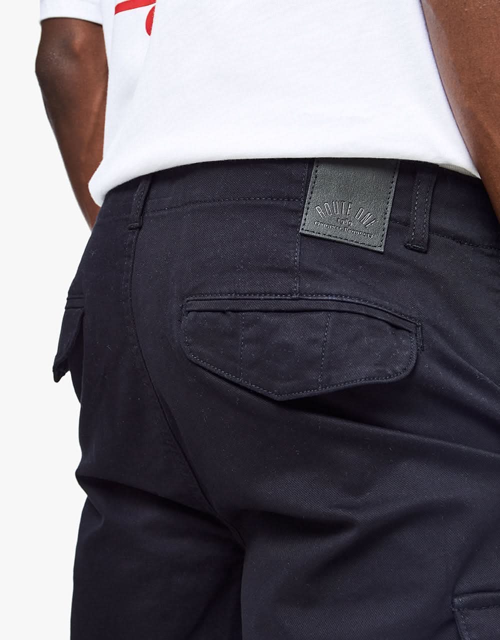 Route One Slim Cargo Shorts - Black - Image 2