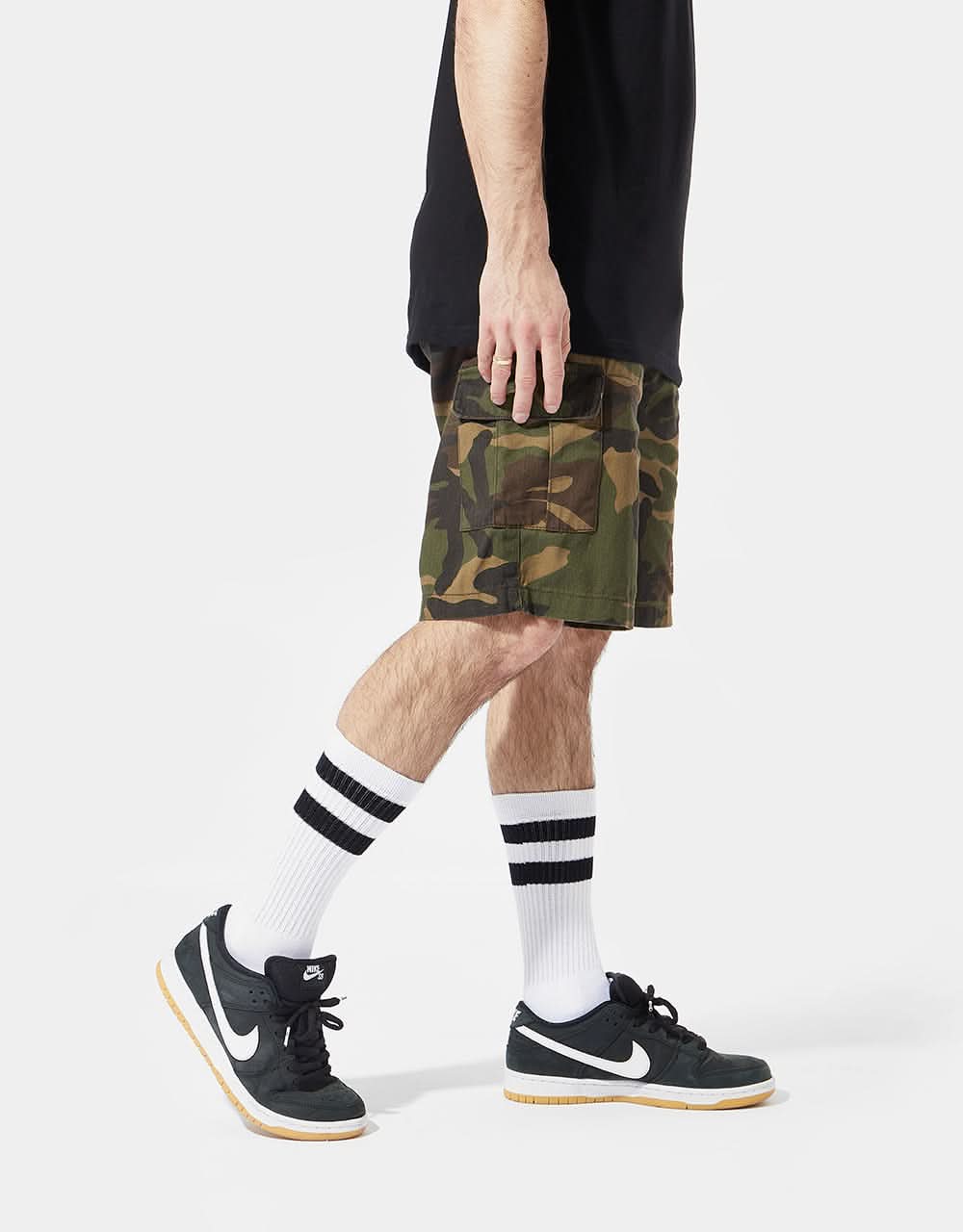 Route One Slim Cargo Shorts - Camo - Image 3