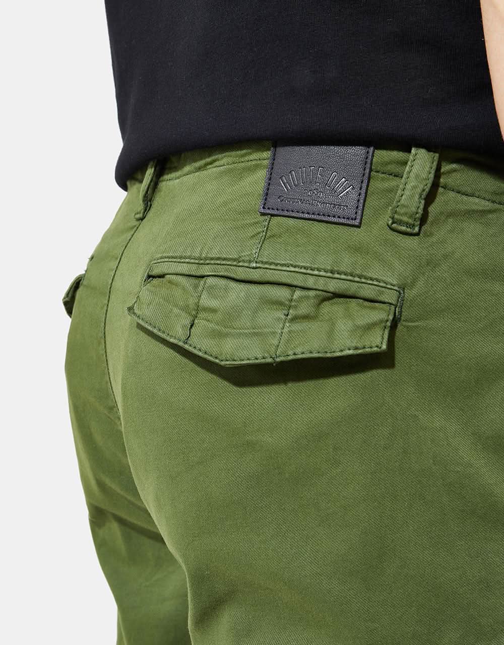 Route One Slim Cargo Shorts - Olive - Image 8