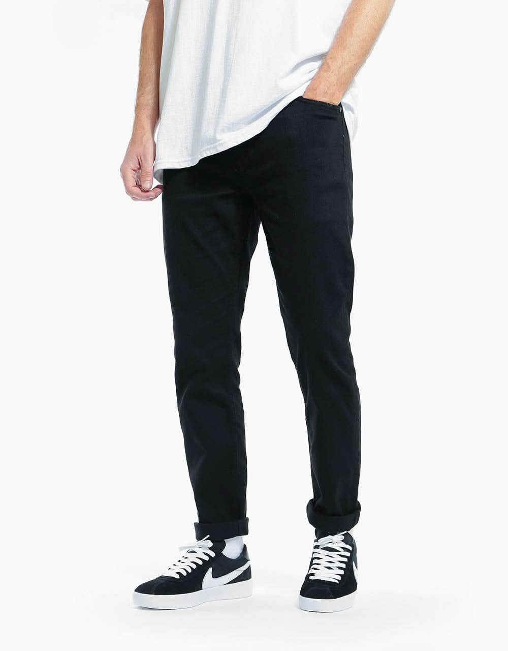 Route One Slim Denim Jeans - Flat Black - Image 8