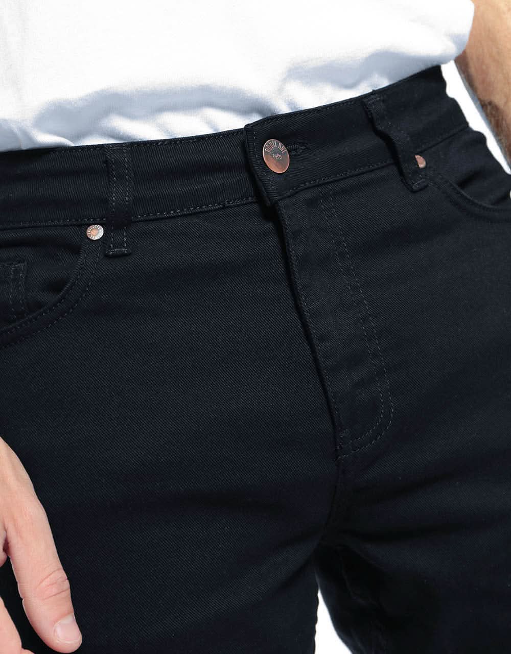 Route One Slim Denim Jeans - Flat Black - Image 9